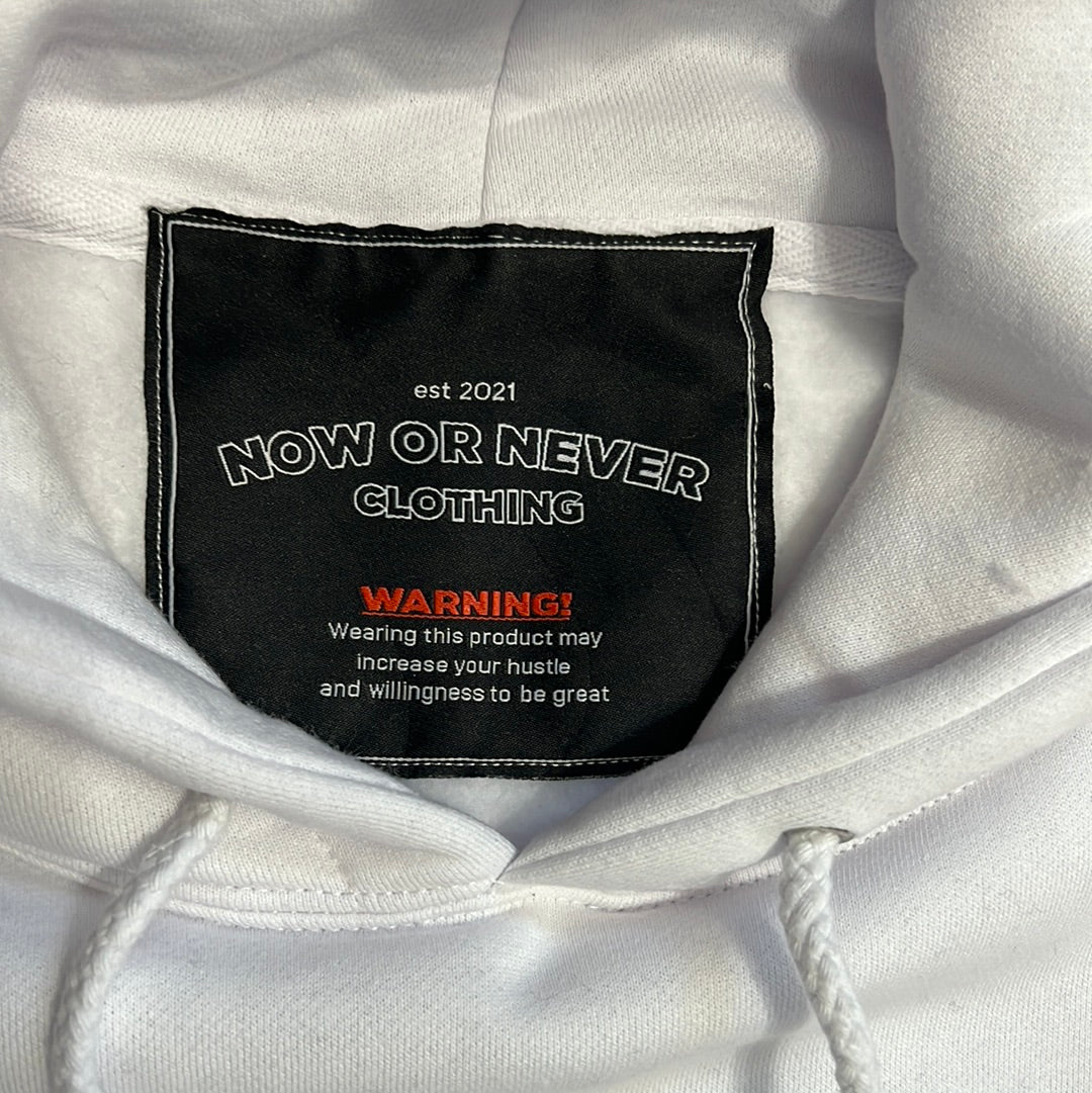 White SD Clock Hoodie