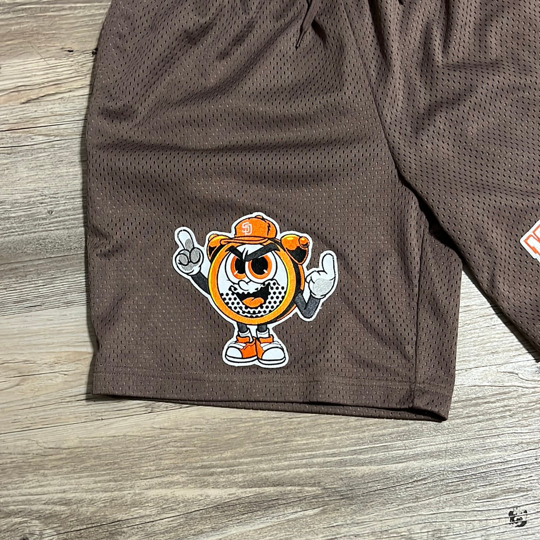 Brown Mesh Shorts