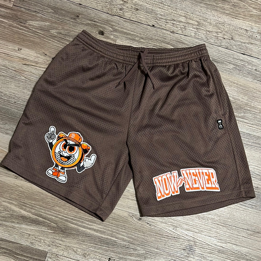 Brown Mesh Shorts