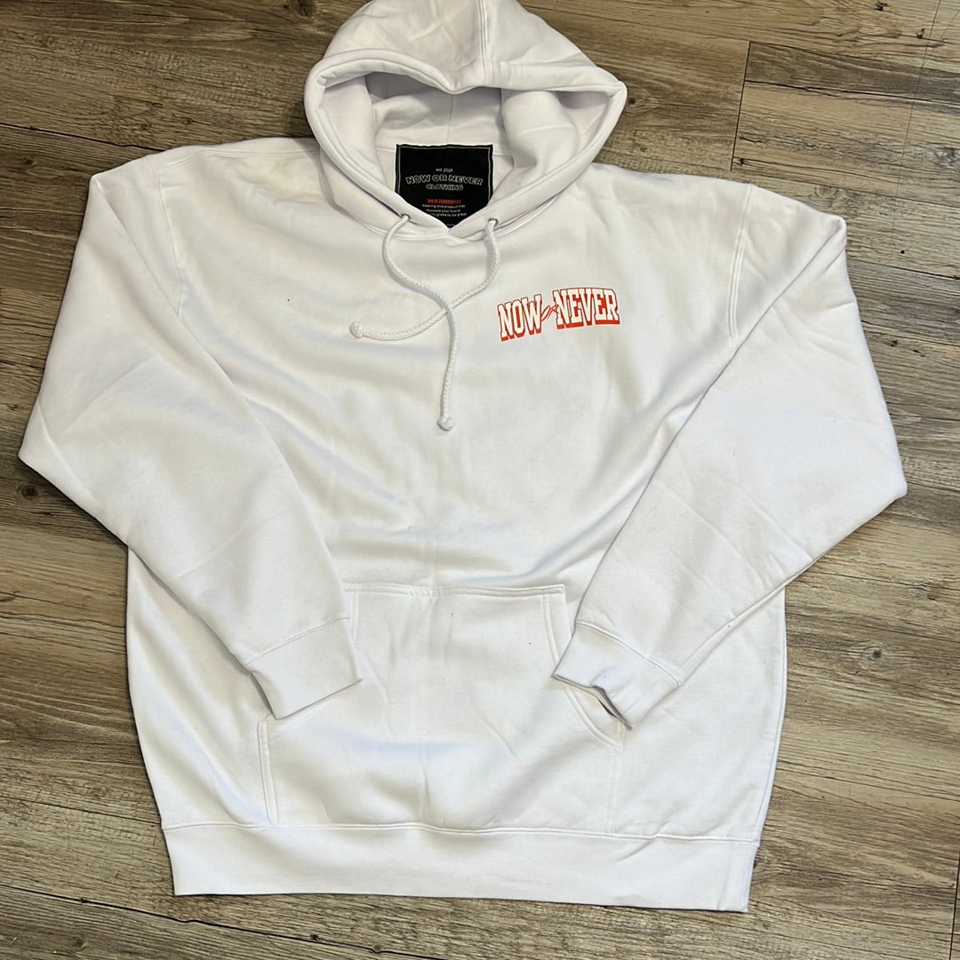 White SD Clock Hoodie